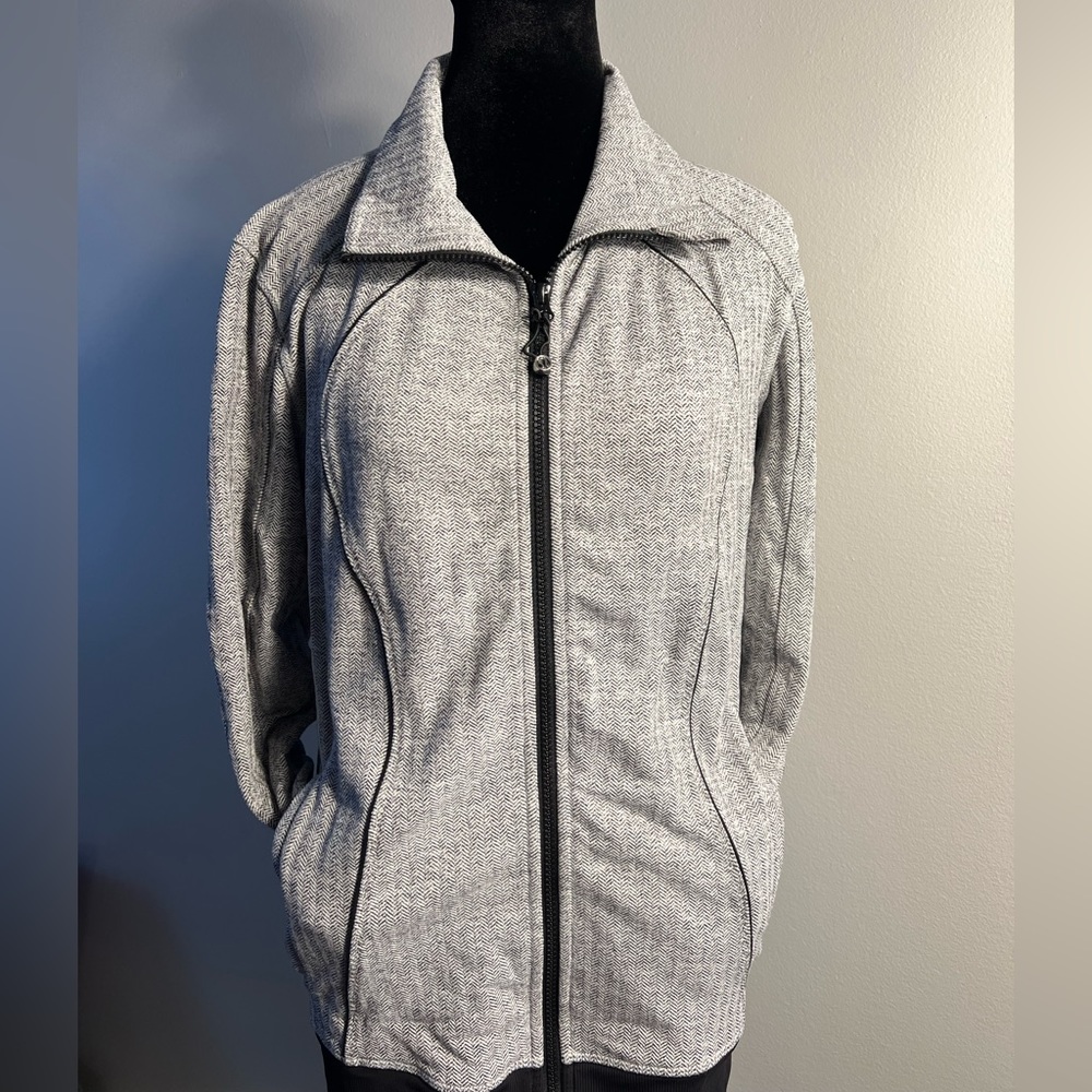 lululemon athletica Heather Gray Full‑Zip Varsity Jacket